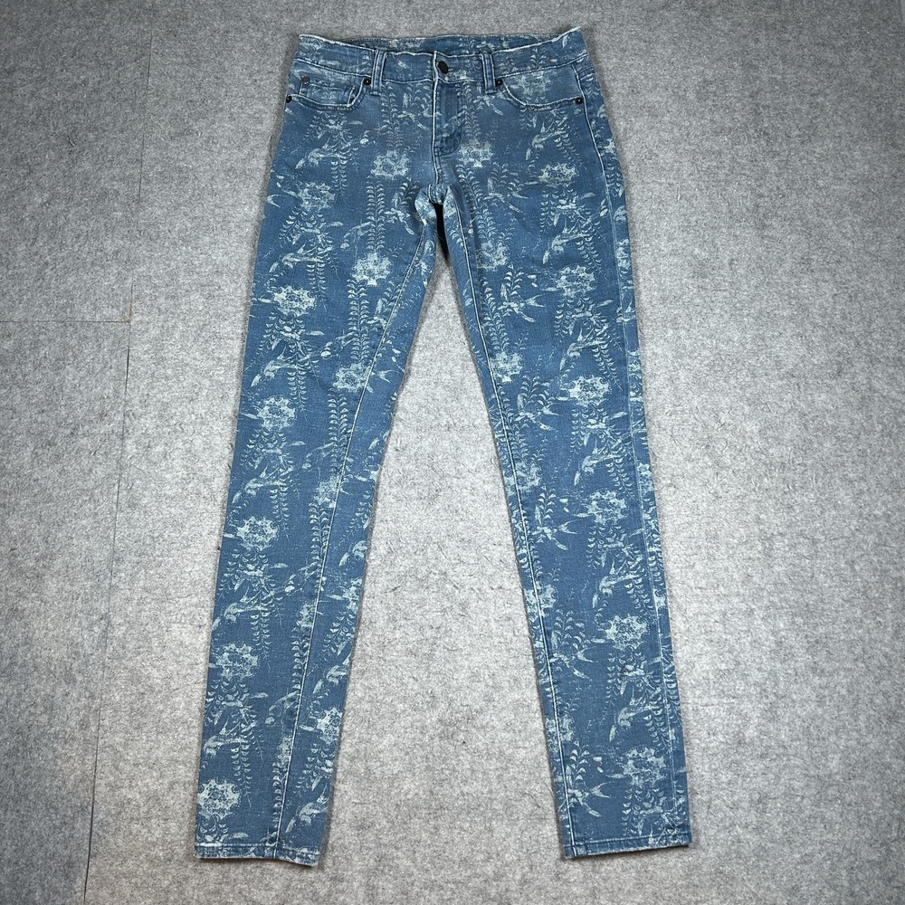 Denim & Supply Ralph Lauren Jeans Womens 30x31 Blue Floral Print Skinny Low Rise